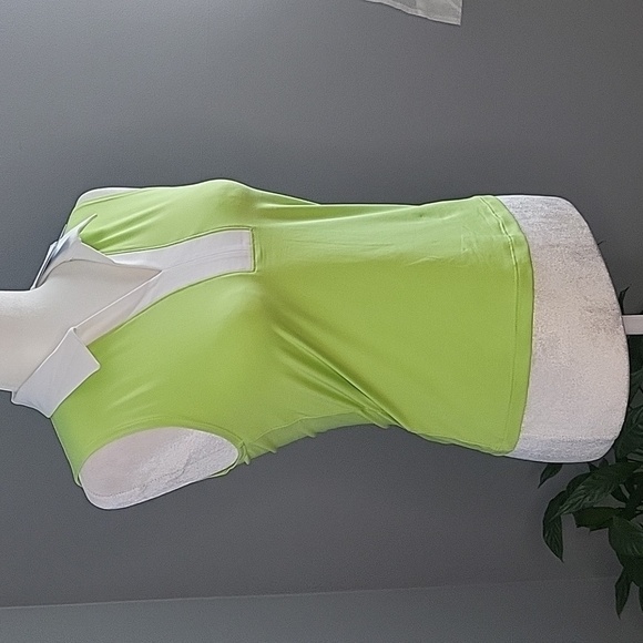 Sigrid Olsen Lime Green Golf Tennis UPF 50 Moisture Wick Quick Dry Top Size XS - Picture 2 of 6